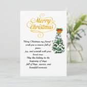 Carte de Noël élégante avec arbre et écriture doré (Debout devant)