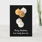 Carte de Noël élégante avec ornement suspendu (Devant)