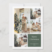 Carte de Noël élégante avec plusieurs photos de fa (Devant)