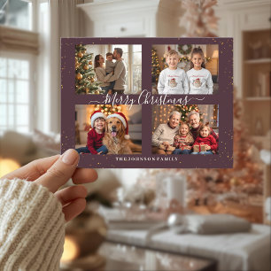 Carte de Noël élégante avec quatre photos