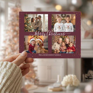 Carte de Noël élégante avec quatre photos