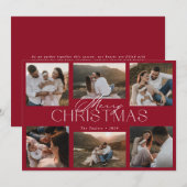 Carte de Noël élégante avec six photos (Devant / Derrière)
