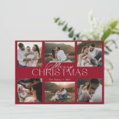 Carte de Noël élégante avec six photos (Debout devant)