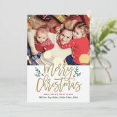 Carte de Noël élégante avec texte en écriture Gold (Debout devant)