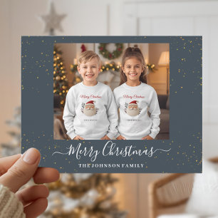 Carte de Noël élégante avec une seule photo