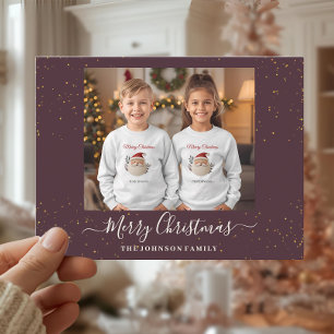 Carte de Noël élégante avec une seule photo
