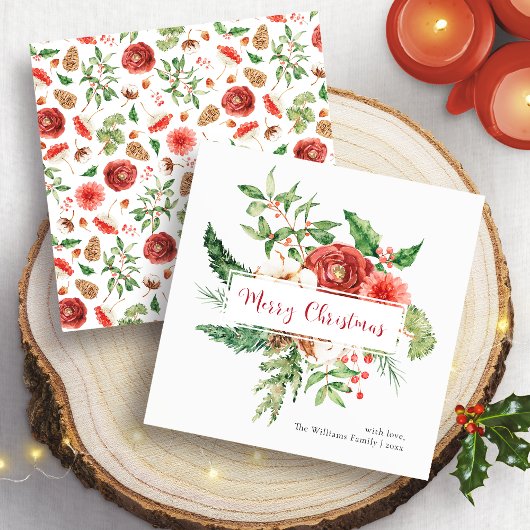 Carte de Noël élégante avec verdure