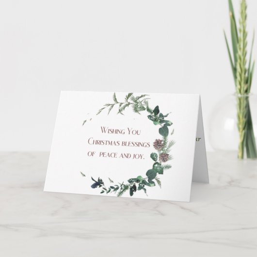 Carte de Noël - Élégante couronne (Devant)