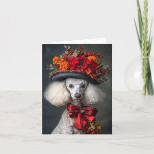 Carte de Noël élégante de caniche victorien