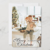 Carte de Noël élégante en or avec 4 photos (Devant)