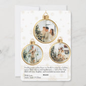 Carte de Noël élégante en or avec 4 photos (Dos)