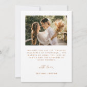 Carte de Noël élégante et mariage Photo festive (Dos)