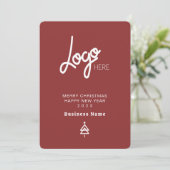 Carte de Noël élégante et moderne avec logo (Debout devant)