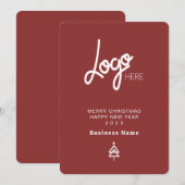 Carte de Noël élégante et moderne avec logo (Devant / Derrière)