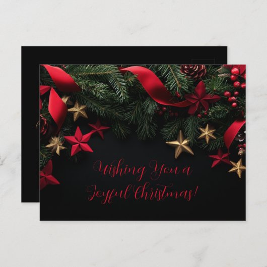 Carte de Noël élégante et personnalisable avec cou (Devant / Derrière)