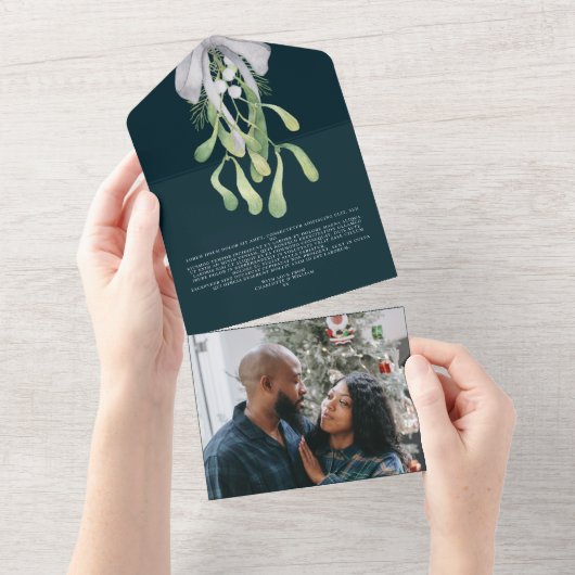 Carte de Noël élégante Mistletoe (Déchirure)
