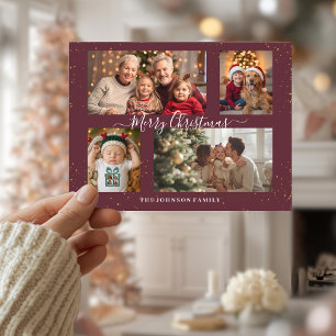 Carte de Noël élégante pour 4 photos