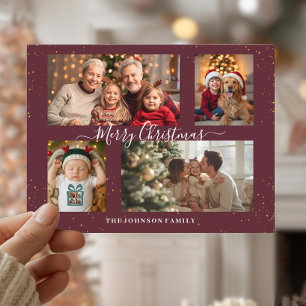 Carte de Noël élégante pour 4 photos