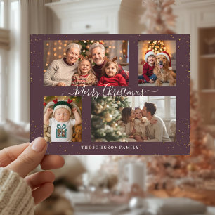 Carte de Noël élégante pour 4 photos