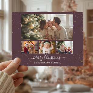 Carte de Noël élégante pour 4 photos