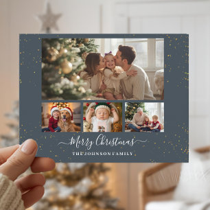 Carte de Noël élégante pour 4 photos