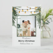 Carte de Noël élégante pour la famille avec pin aq (Debout devant)