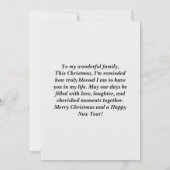 Carte de Noël élégante pour la famille avec pin aq (Dos)