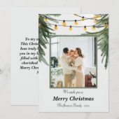 Carte de Noël élégante pour la famille avec pin aq (Devant / Derrière)