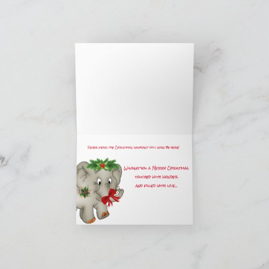 Carte de Noël Eléphant (Intérieur)