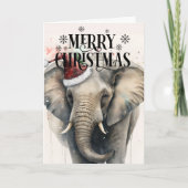 Carte de Noël éléphant mignon (Devant)