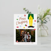 Carte de Noël Elf avec photo (Debout devant)