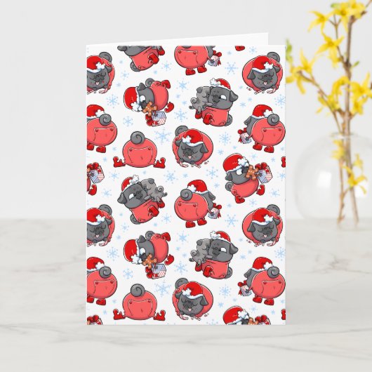 Carte de Noël Elf Black Carlins (Fleur jaune)