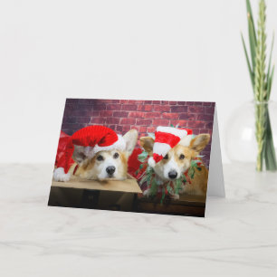 Carte de Noël Elf Corgi