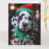 Carte de Noël Elf Puppy (Fleur jaune)