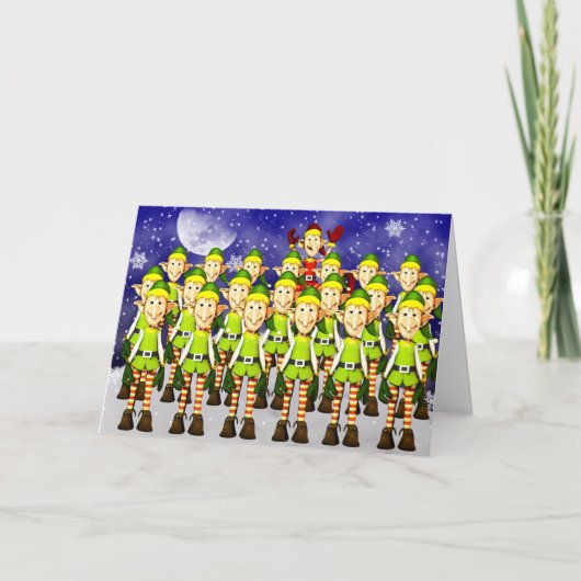 carte de noël elfs à la famille (Devant)