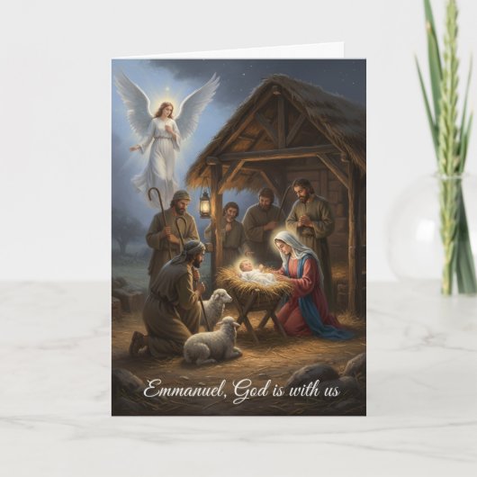Carte de Noël - Emmanuel Dieu est avec nous (Devant)