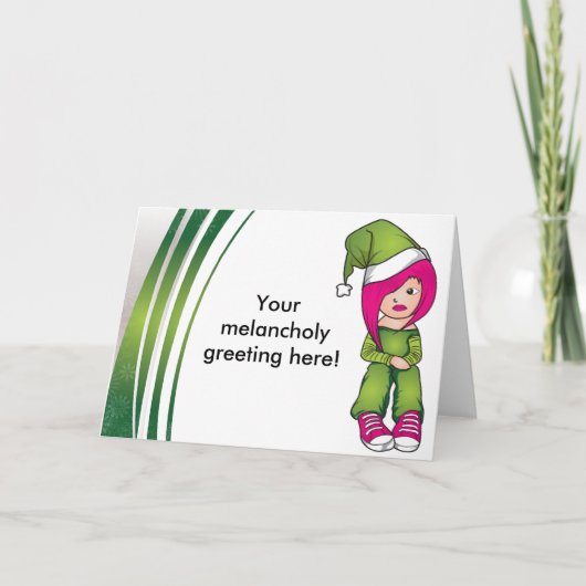 Carte de Noël Emo Girl (Devant)