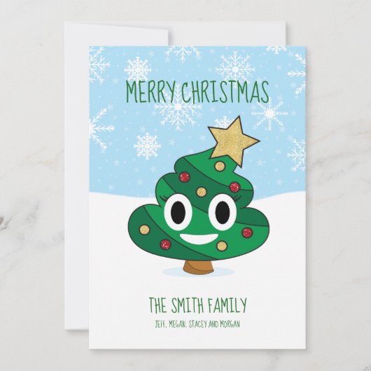 Carte de Noël Emoji Arbre de Noël (Devant)