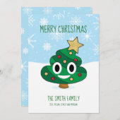 Carte de Noël Emoji Arbre de Noël (Devant / Derrière)