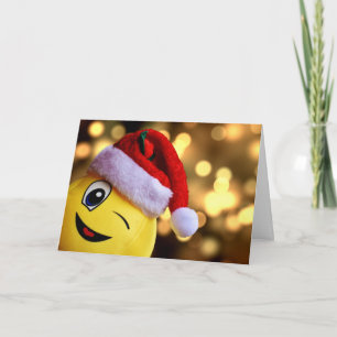 Carte de Noël Emoji Face