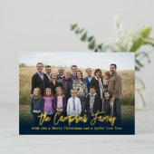 Carte de Noël en aluminium à la joie en famille (Debout devant)