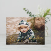 Carte de Noël en aluminium avec texte joyeux Noël (Debout devant)