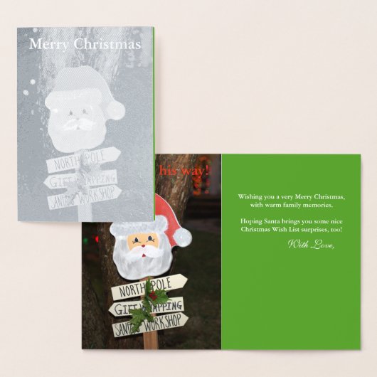 Carte de Noël en argent du Père Noël (Affichage)