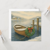 Carte de Noël en bateau (Devant/Arrière en situation)