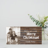 Carte de Noël en bois foncé (Debout devant)