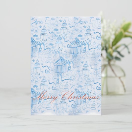 Carte de Noël en chinoiserie (Debout devant)