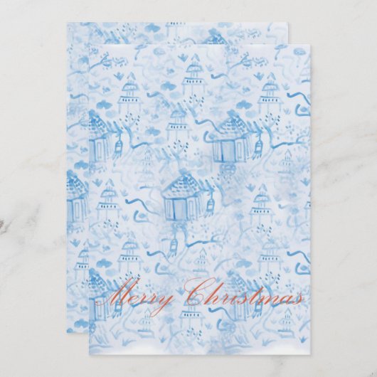 Carte de Noël en chinoiserie (Devant / Derrière)