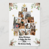 Carte de Noël en collage avec l'arbre de Noël fami (Devant)