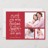 Carte de Noël en collage photo 3 Photos (Devant)