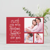 Carte de Noël en collage photo 3 Photos (Debout devant)